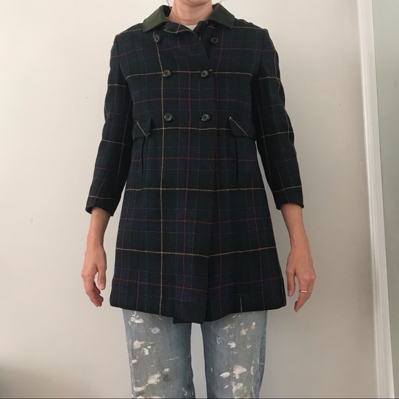 Vintage Atkins Plaid Pea Coat - Picture 2 of 8